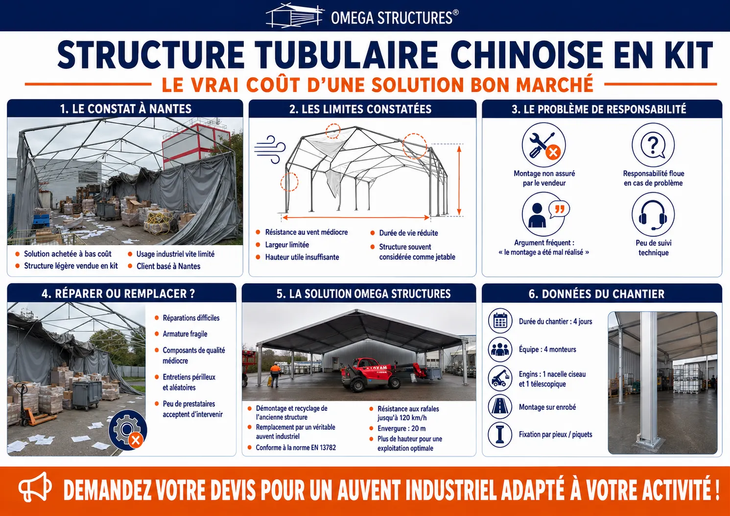 Structure chinoise tubulaire en kit infographie