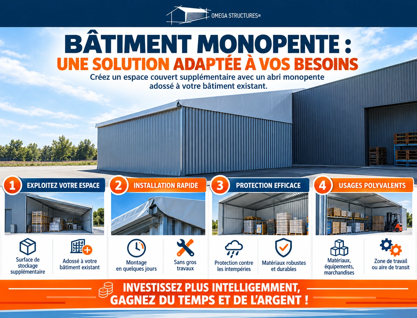 Bâtiment monopente